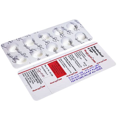 Modafinil 200mg (pack of 10 tablets)